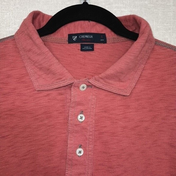 Cremieux Classics Men's Polo Shirt Large Red Heather 100% Cotton Great Condition - Picture 2 of 6